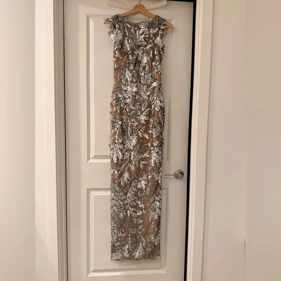 NWOT BRONX AND BANCO Violet Maxi Dress in Dark Silver, wedding guest dress - Picture 4 of 16